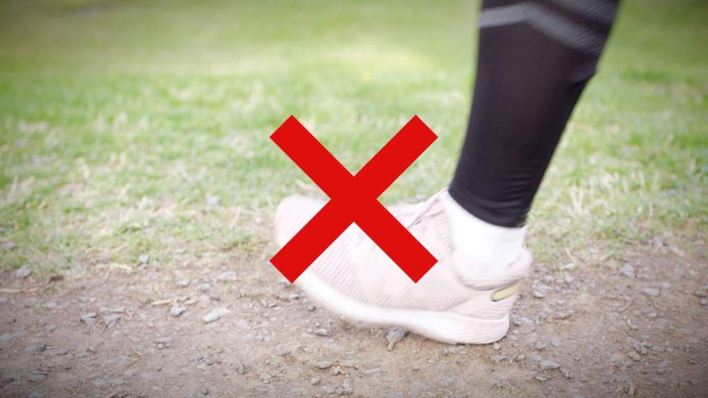 Feil løpeteknikk: hællanding med foten foran kroppen
