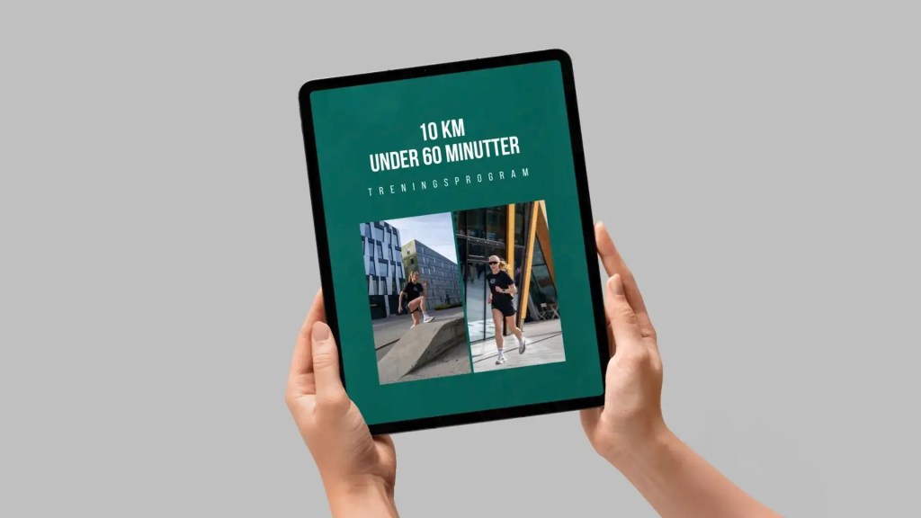 Nettbrett med e-bok «10 km under 60 minutter – treningsprogram».